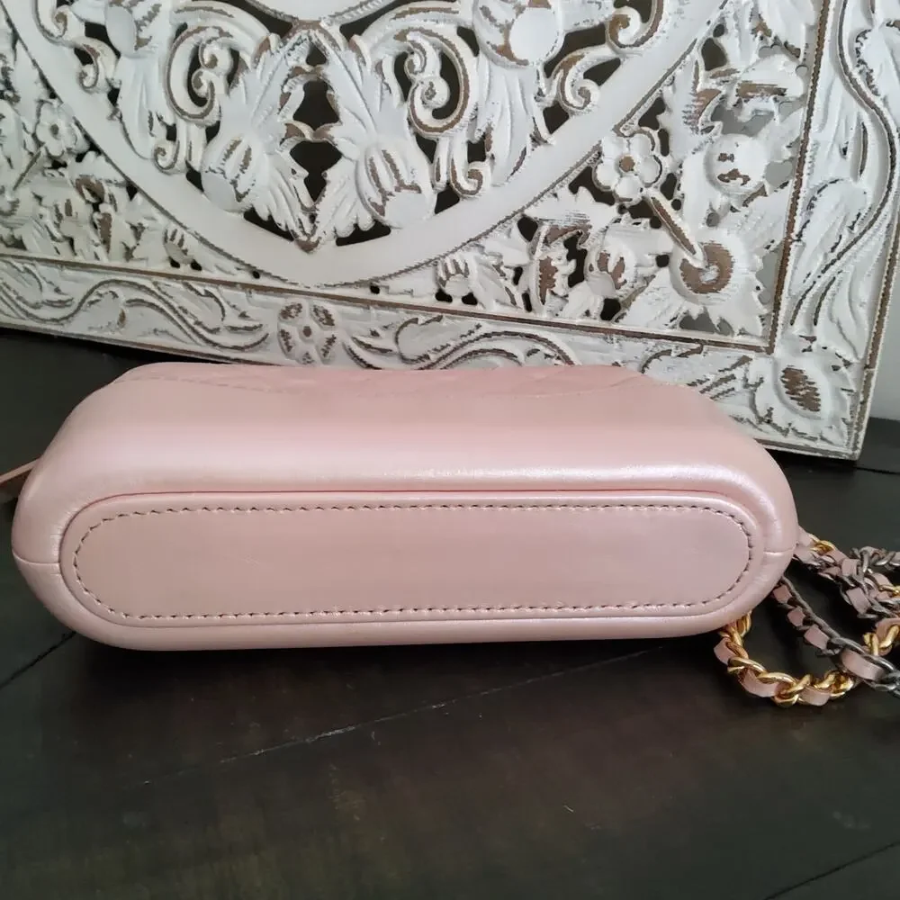 Chanel Gabrielle Clutch With Chain Iridescent Pink Quilted Lambskin Crossbody